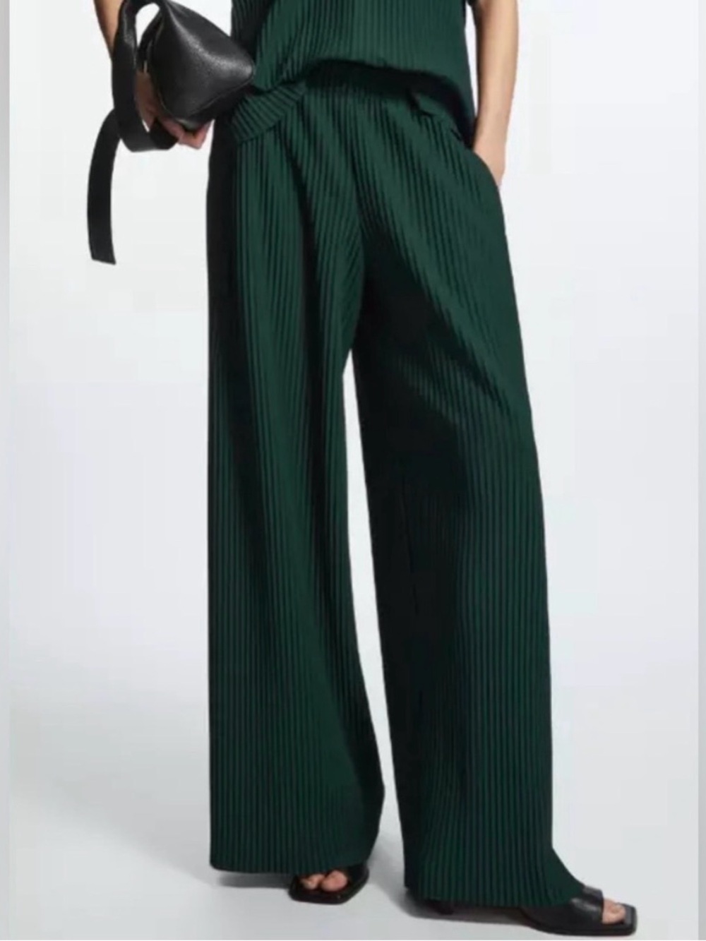 COS Pleated Elasticated Wide Leg Trousers
